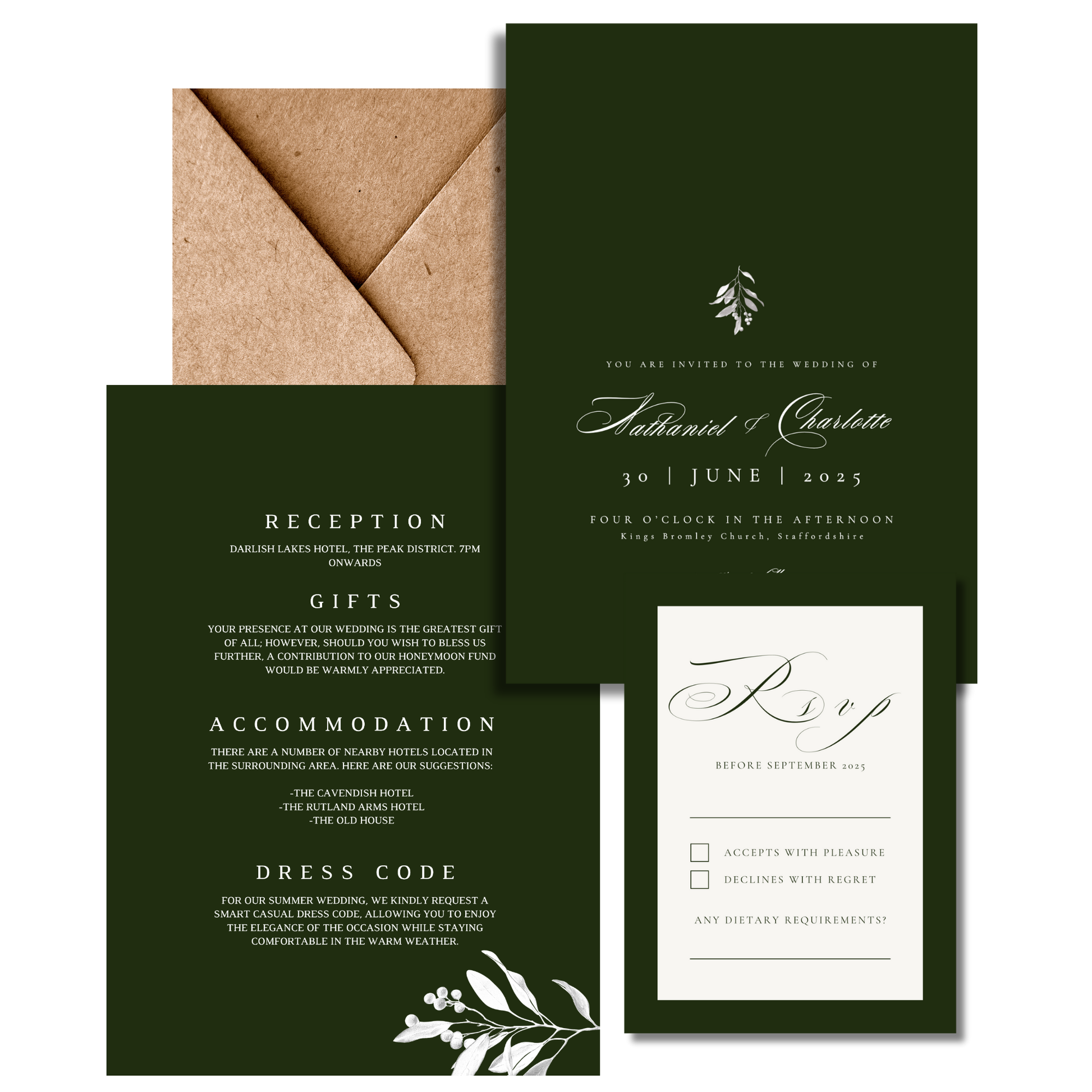 Green Mistletoe Invite & RSVP