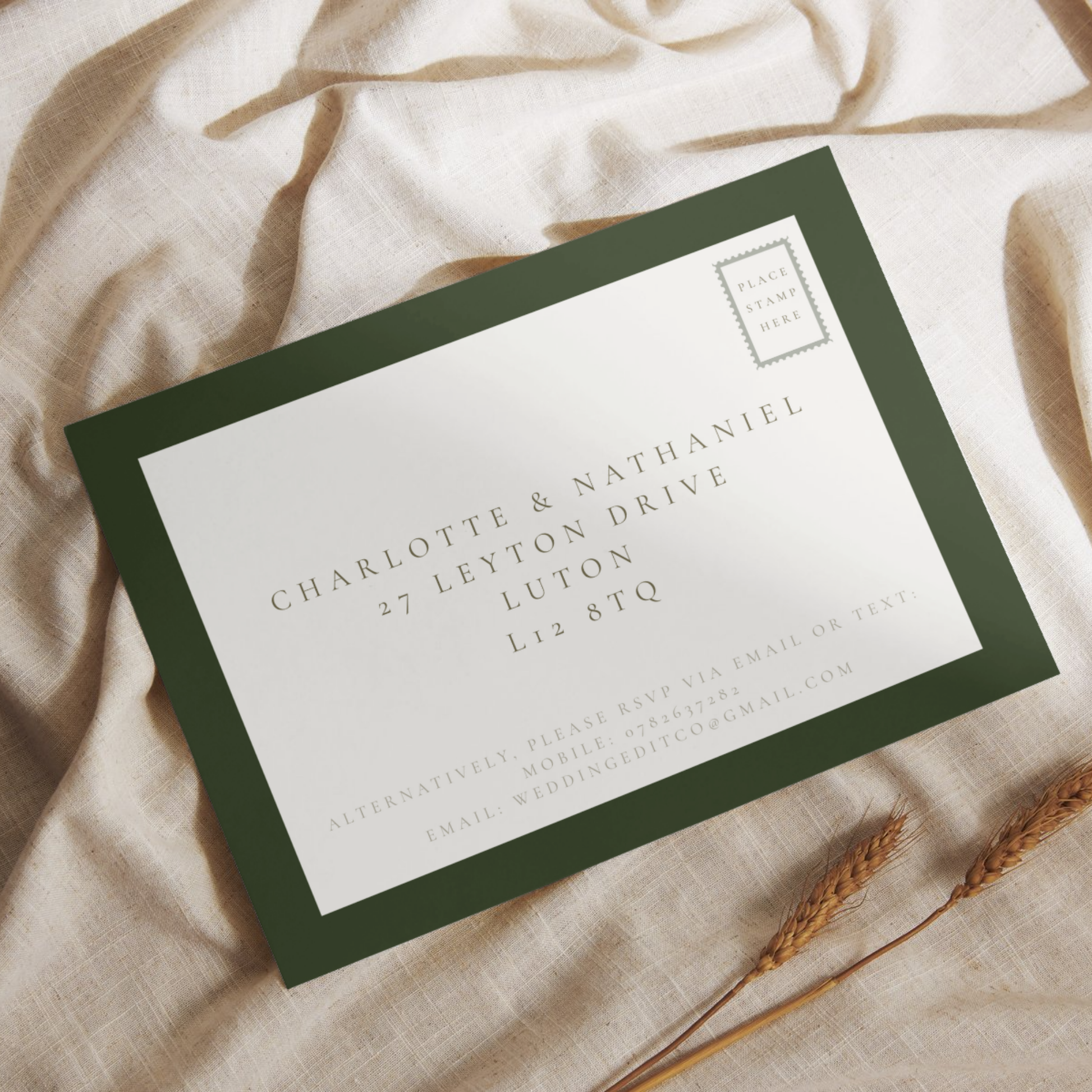 Green Mistletoe Invite & RSVP