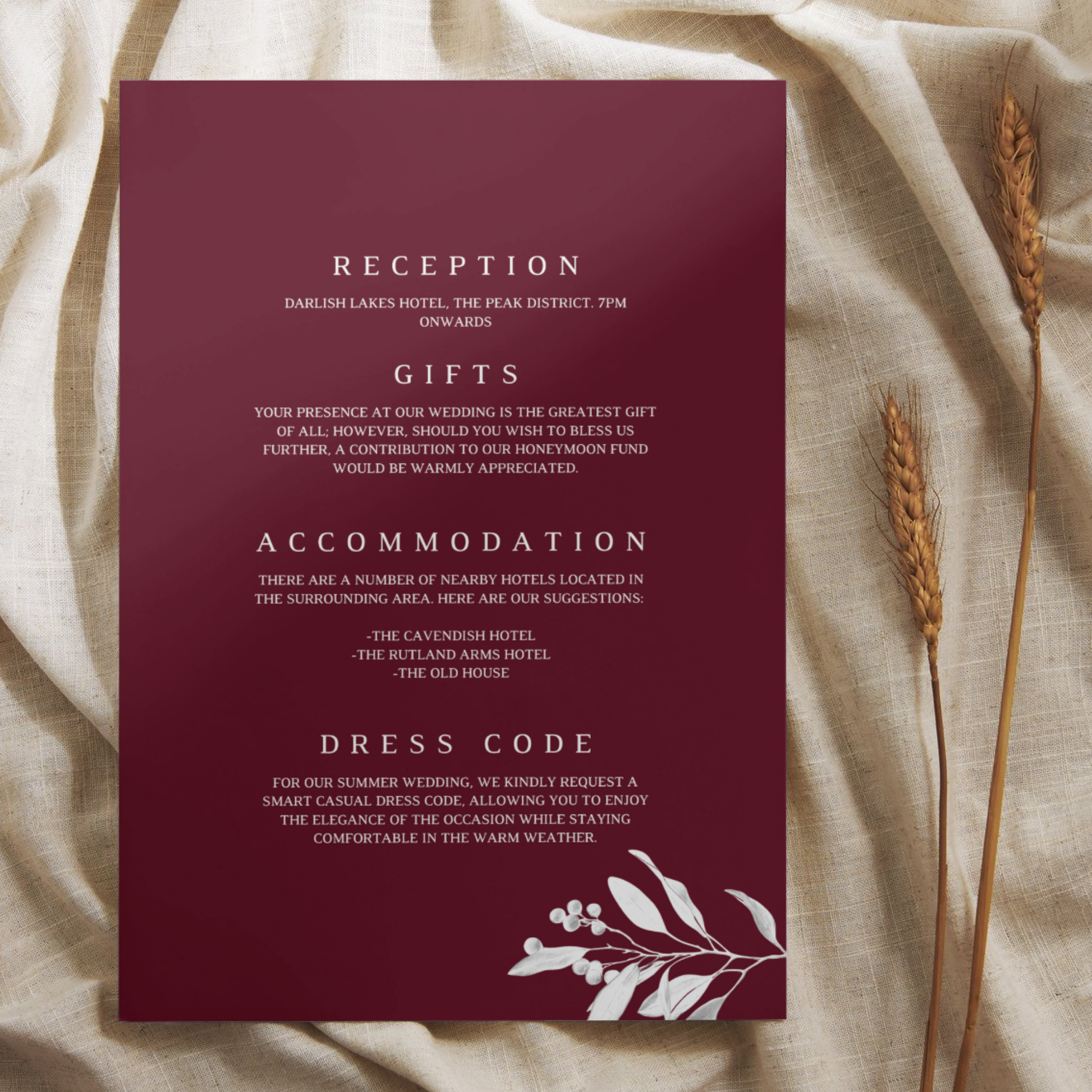 Burgundy Mistletoe Invite & RSVP