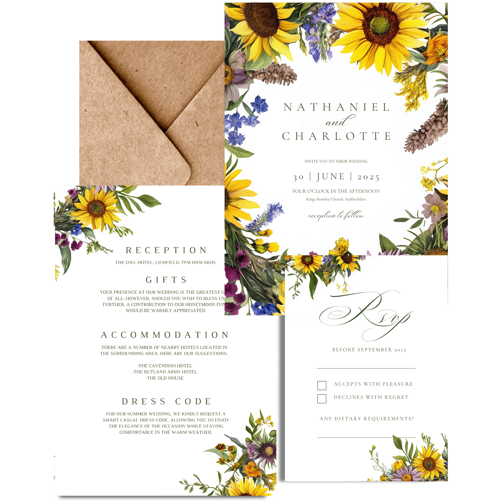 Sunflower & Wildflower Invite & RSVP