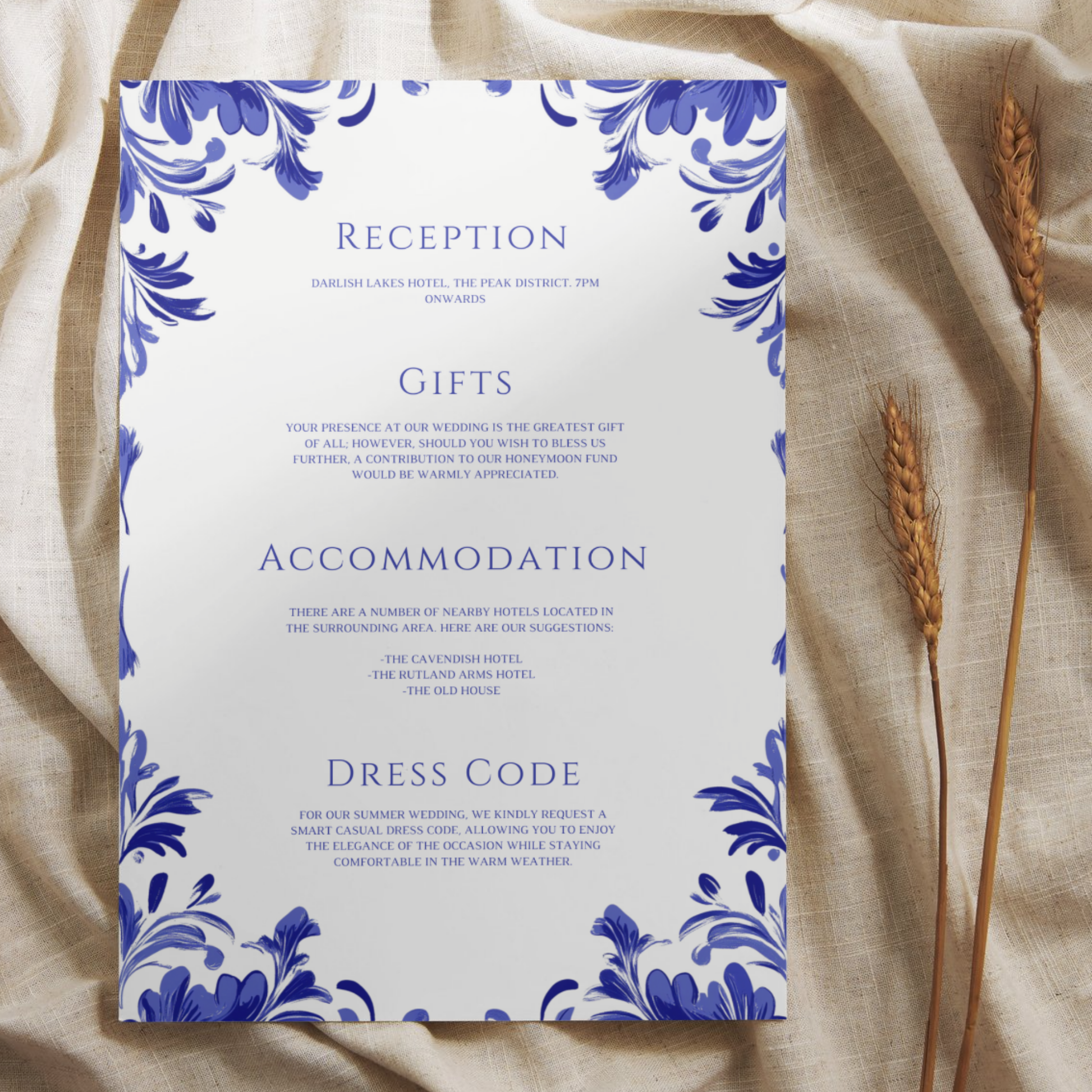 Blue Tiling Invite & RSVP
