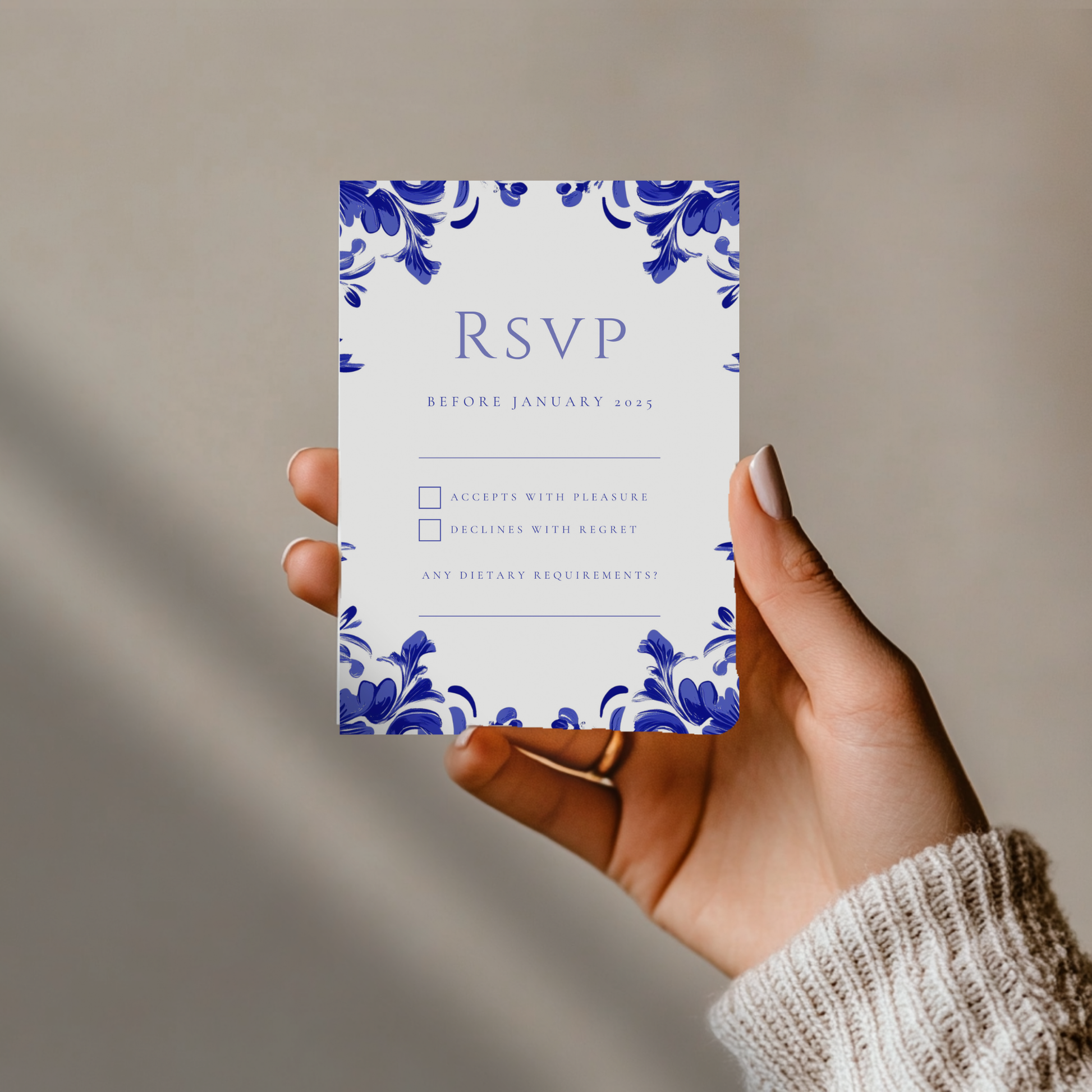 Blue Tiling Invite & RSVP