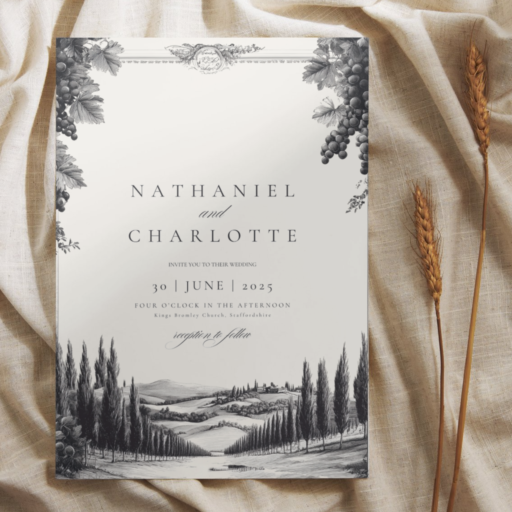 Vineyard Etching Invite & RSVP