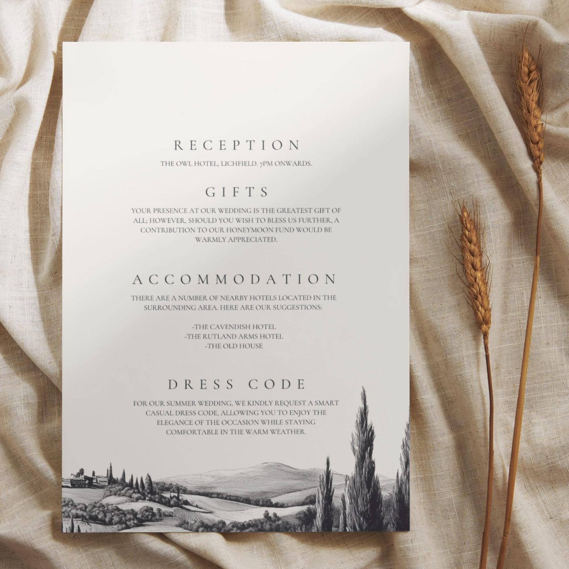 Vineyard Etching Invite & RSVP