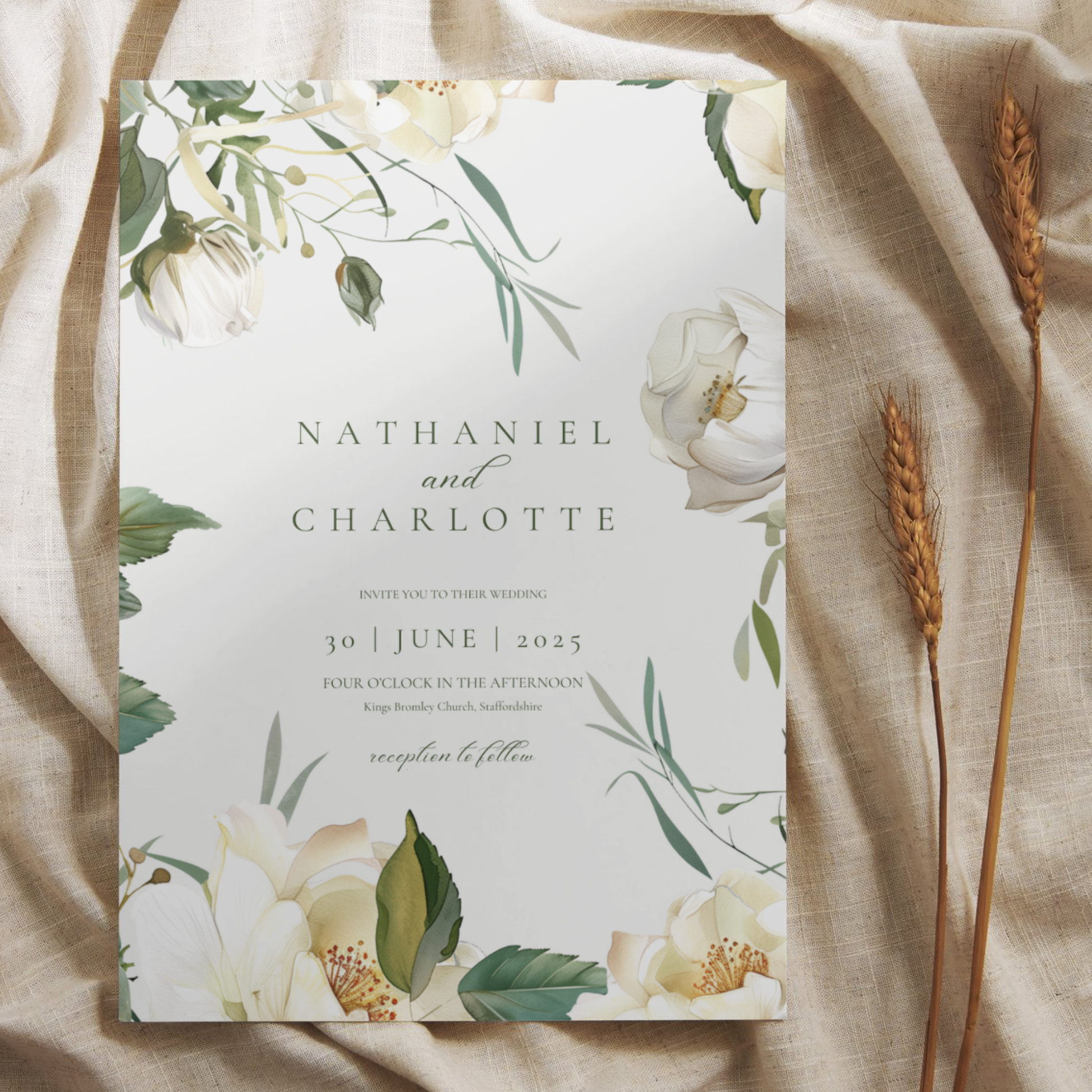 White Florals Invite & RSVP