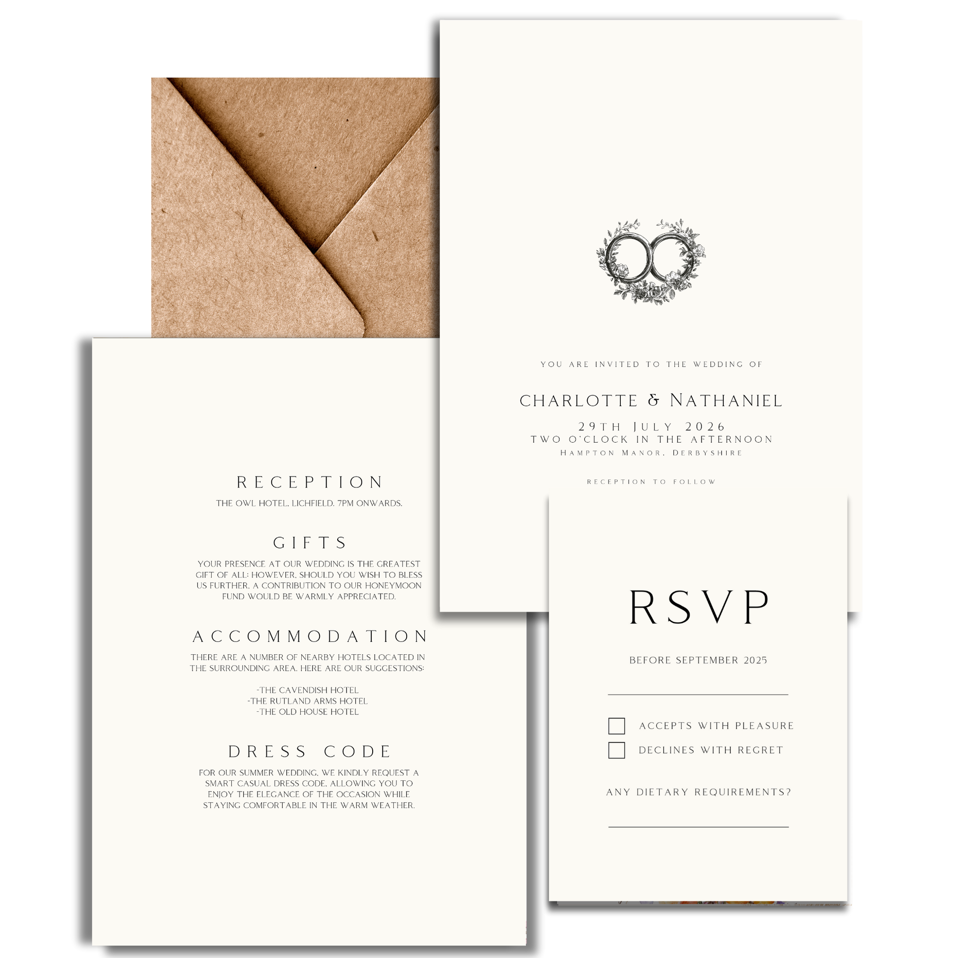 Wedding Bands Wreath Invite & RSVP