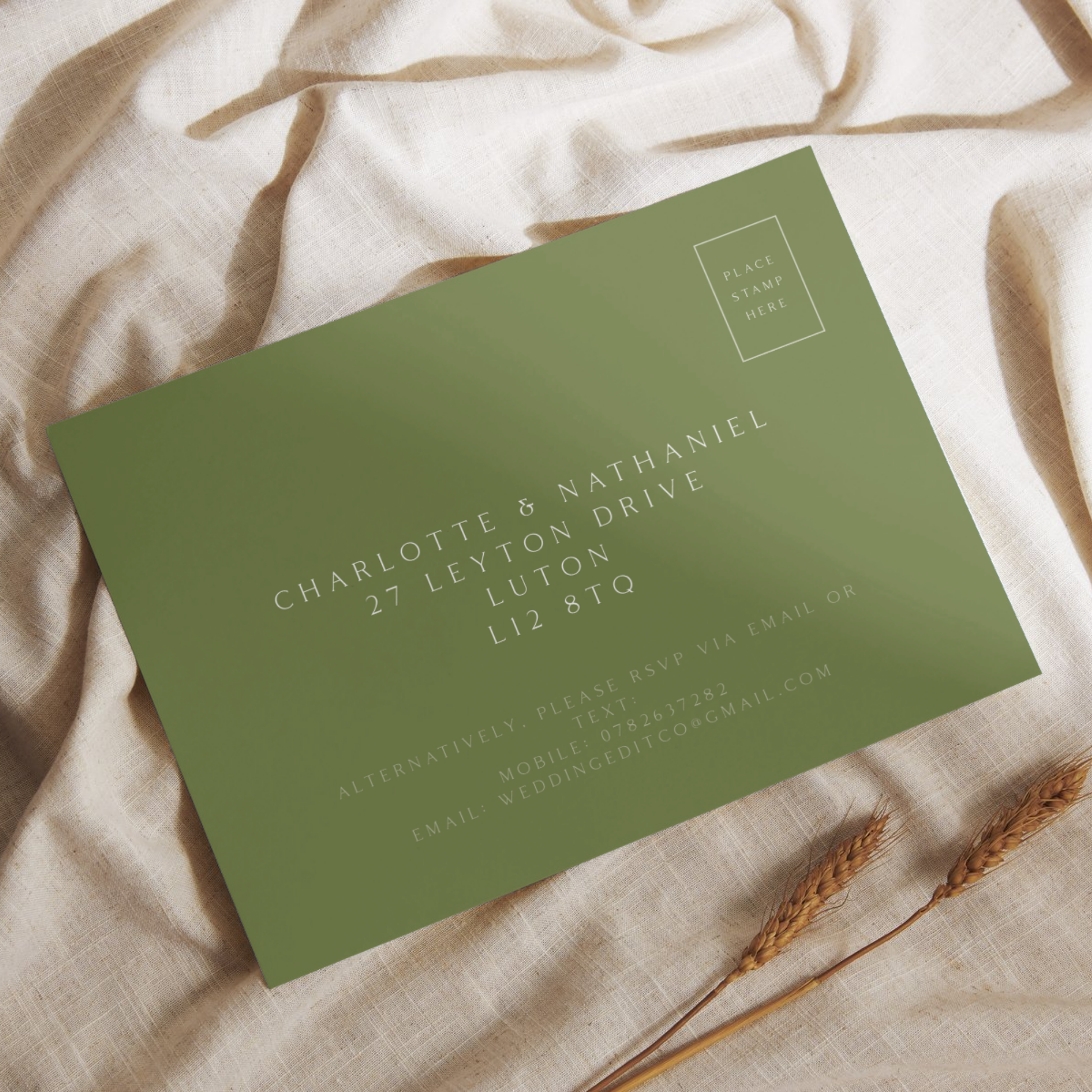 Illustrated Floral Arch Invite & RSVP (Green)