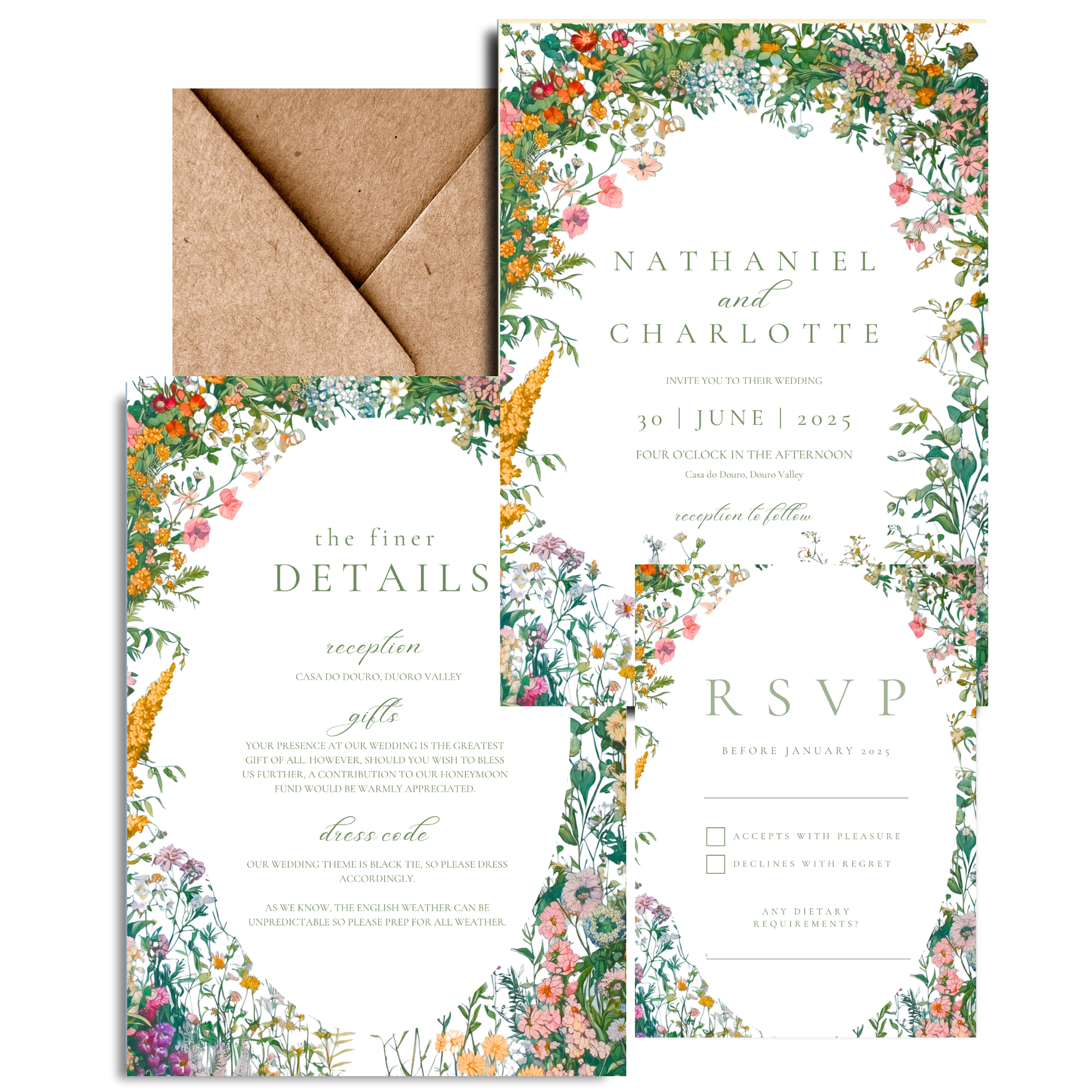 Busy & Bright Florals Invite & RSVP
