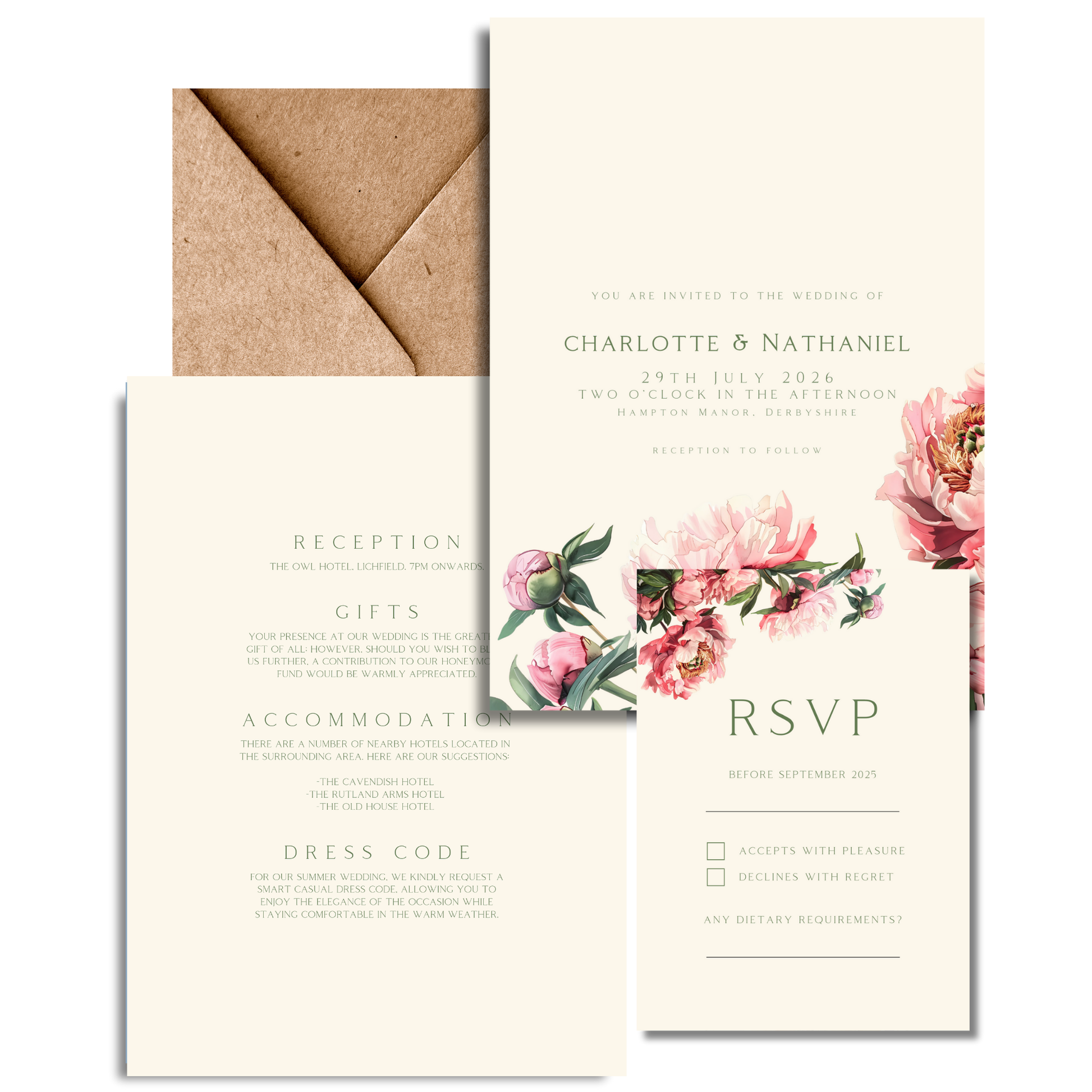 Pink Peony Invite & RSVP
