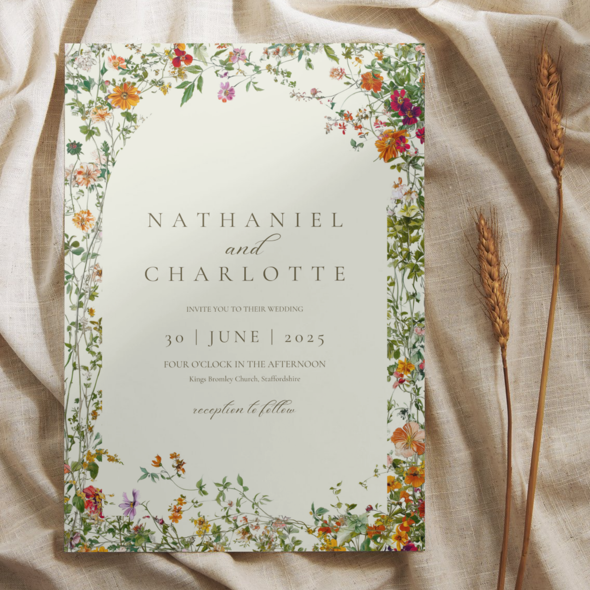 Green & Wildflower Invite & RSVP