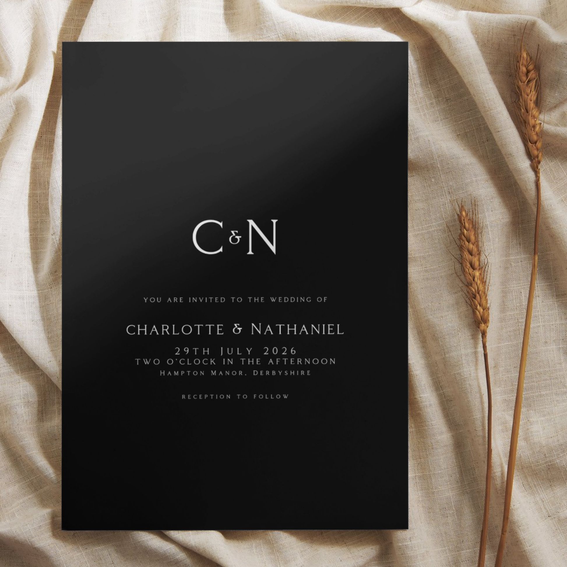 Monochrome Initials Invite & RSVP