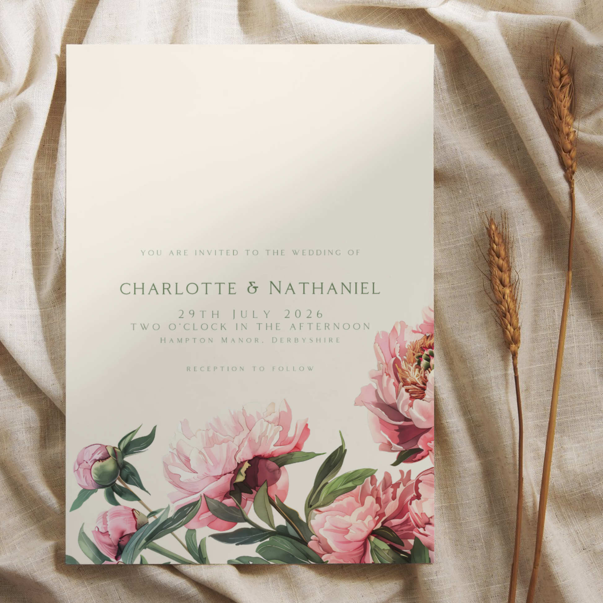Pink Peony Invite & RSVP