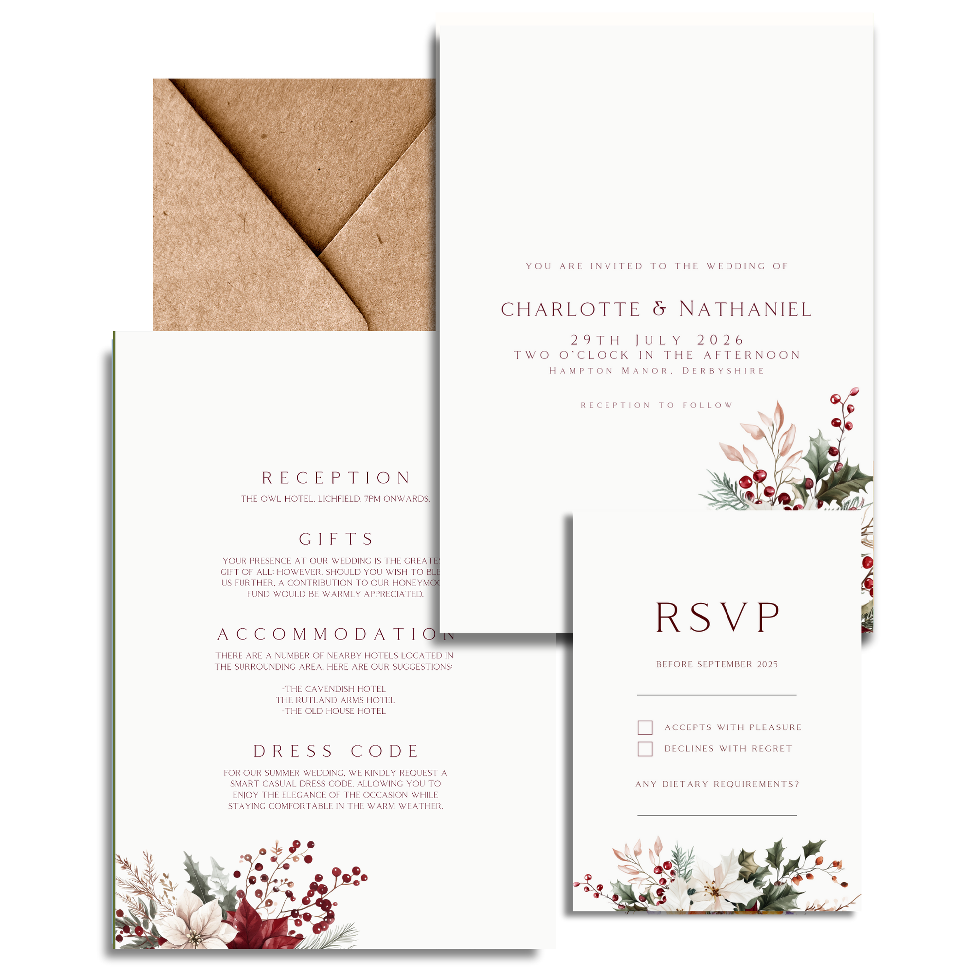 Winter Florals Invite & RSVP
