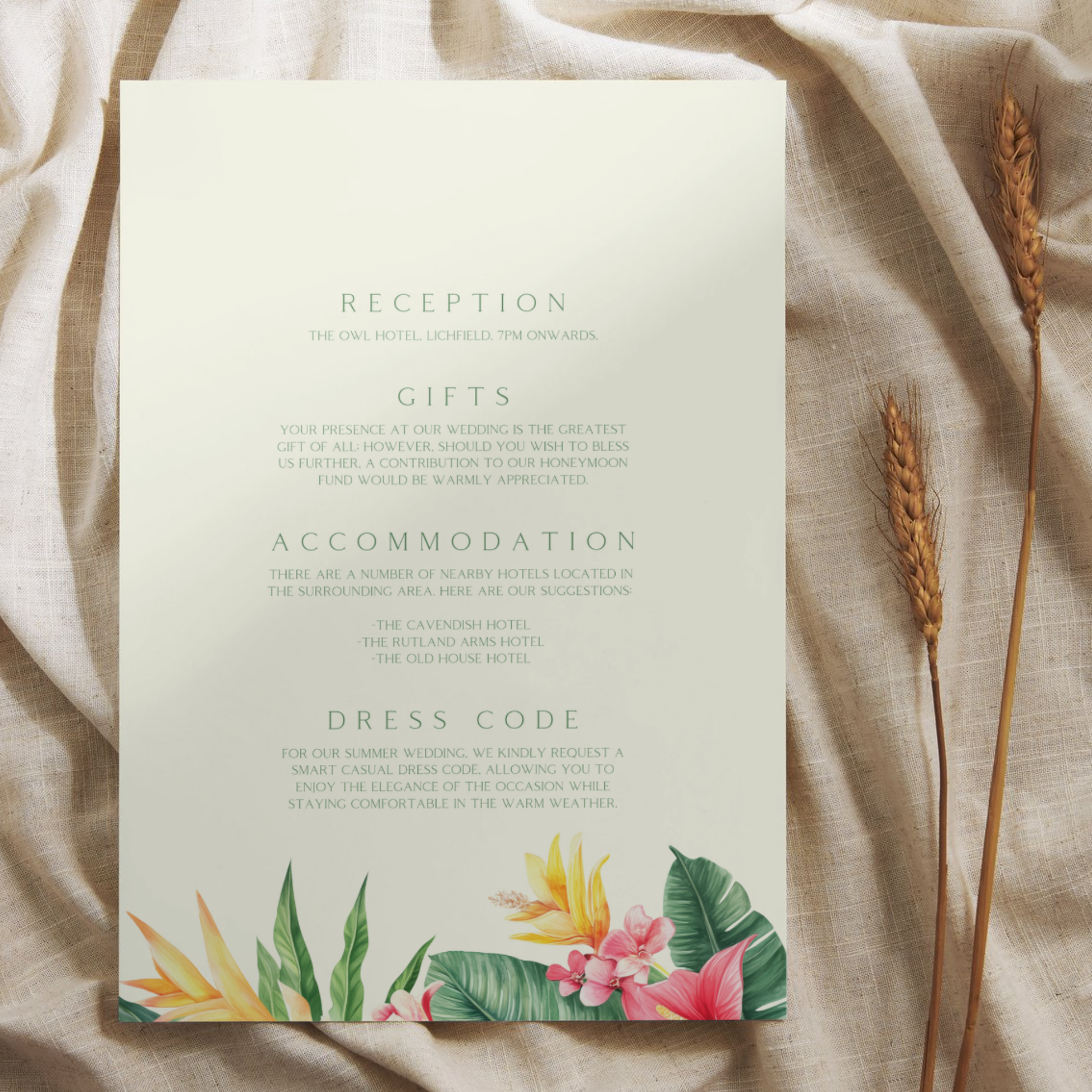 Tropical Florals Invite & RSVP