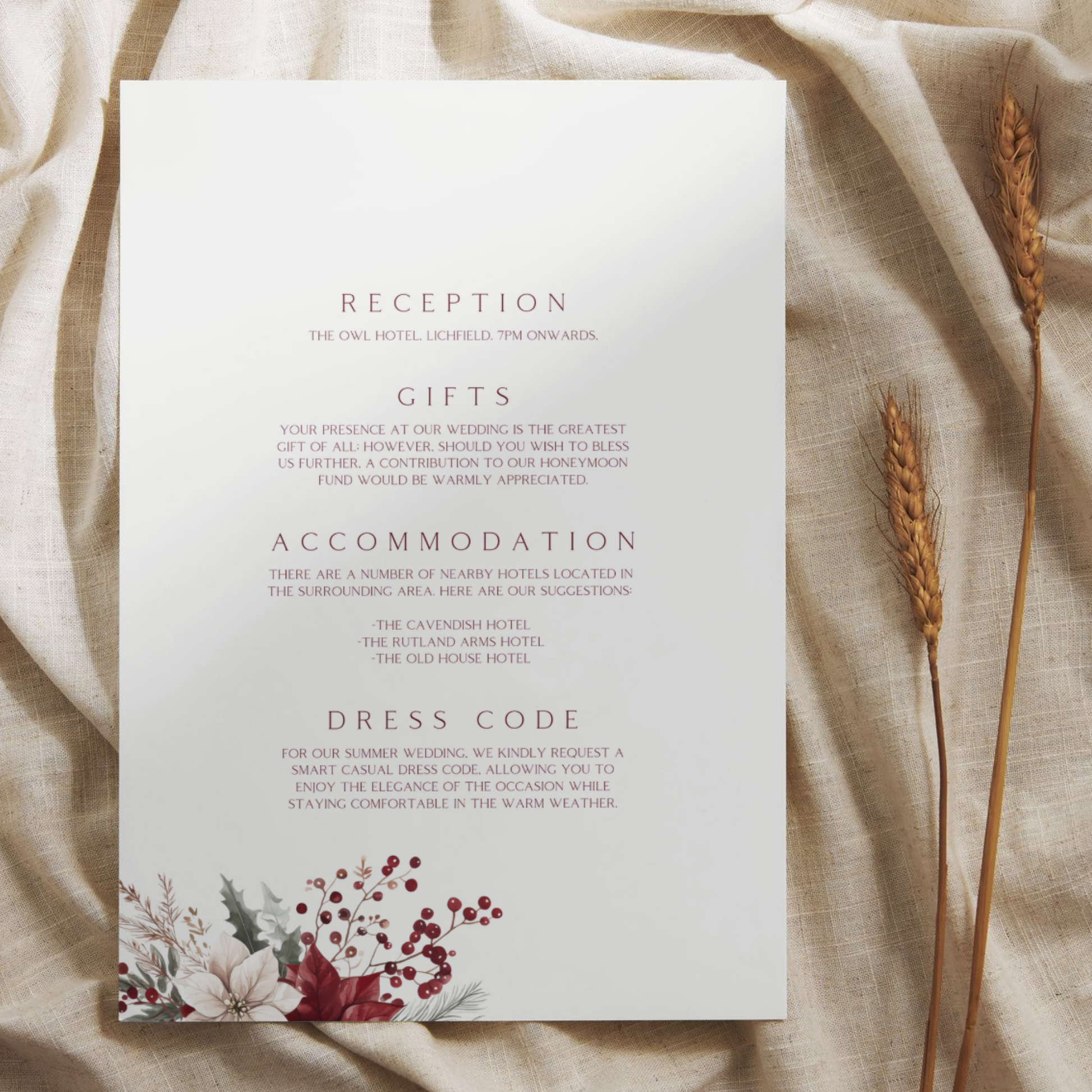 Winter Florals Invite & RSVP