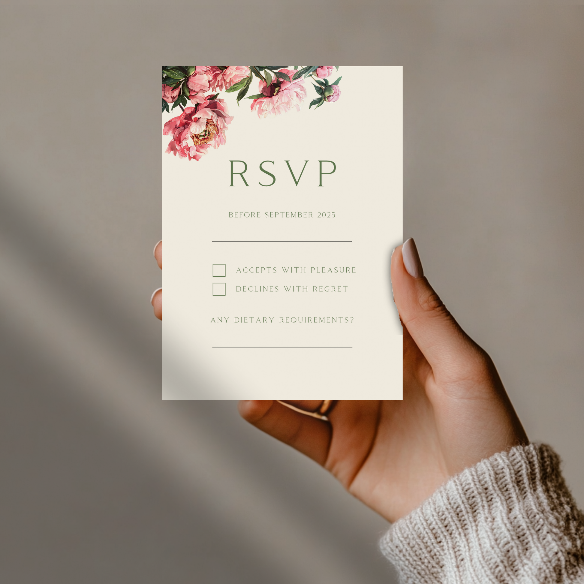 Pink Peony Invite & RSVP