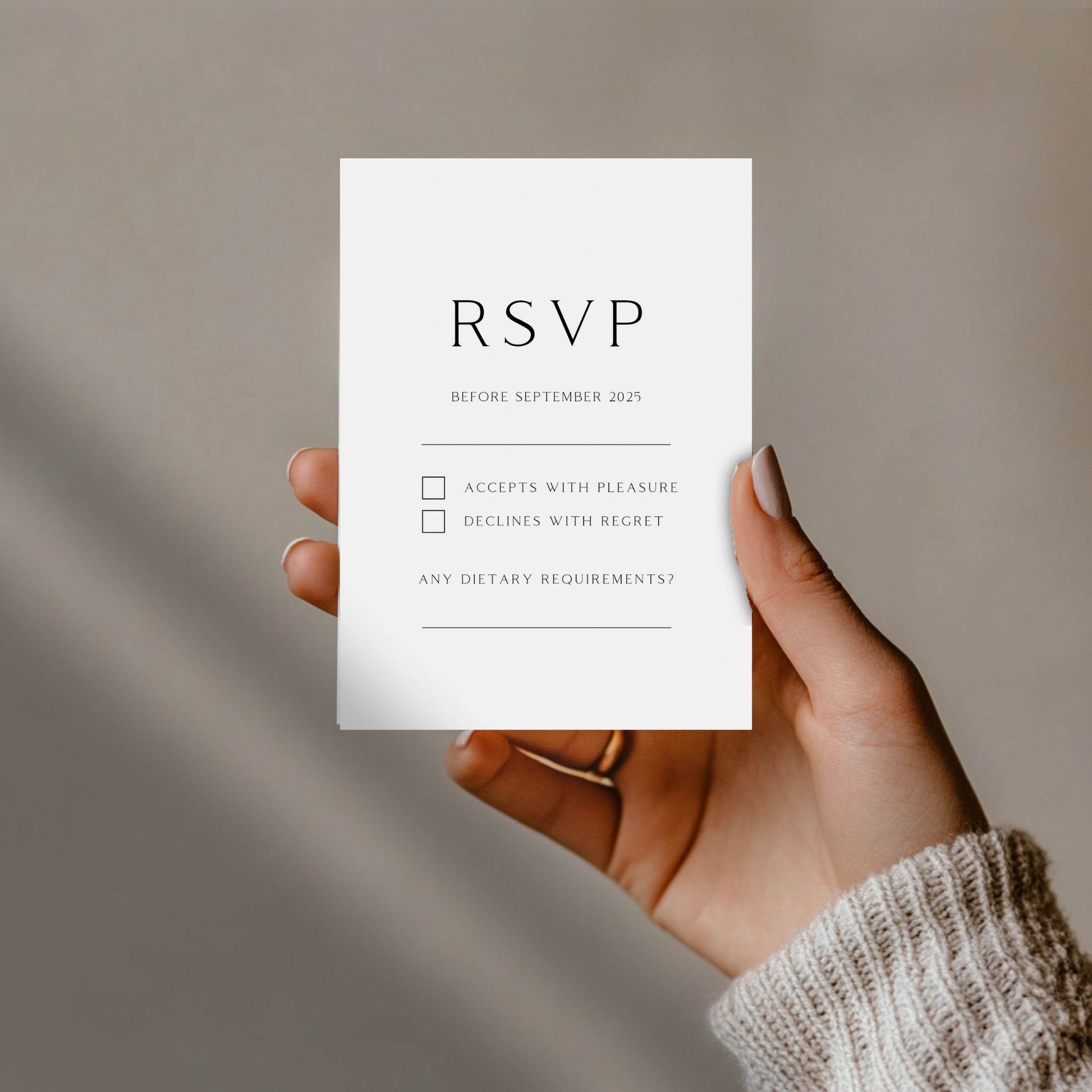 Monochrome Initials Invite & RSVP