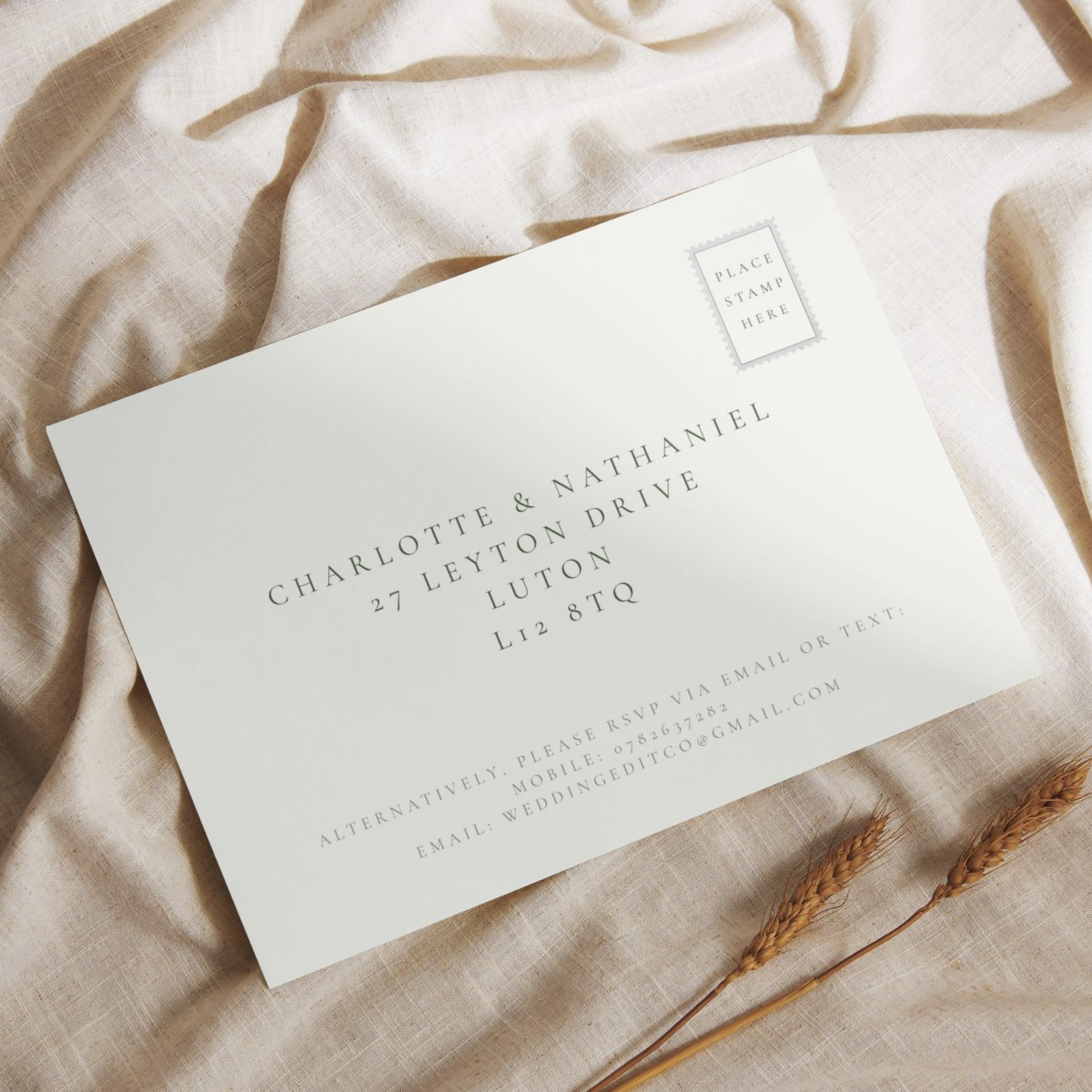 Green & Wildflower Invite & RSVP