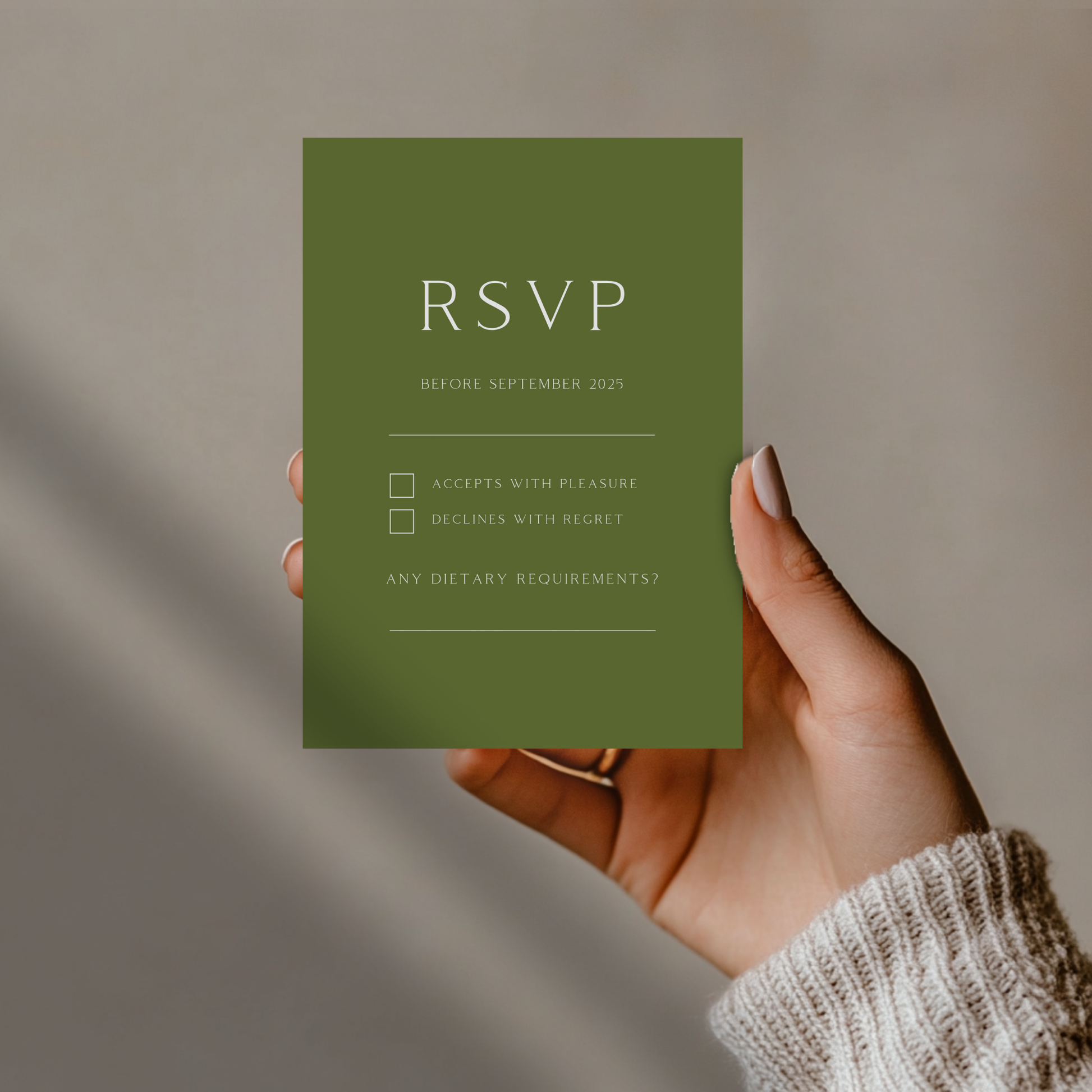 Illustrated Floral Arch Invite & RSVP (Green)