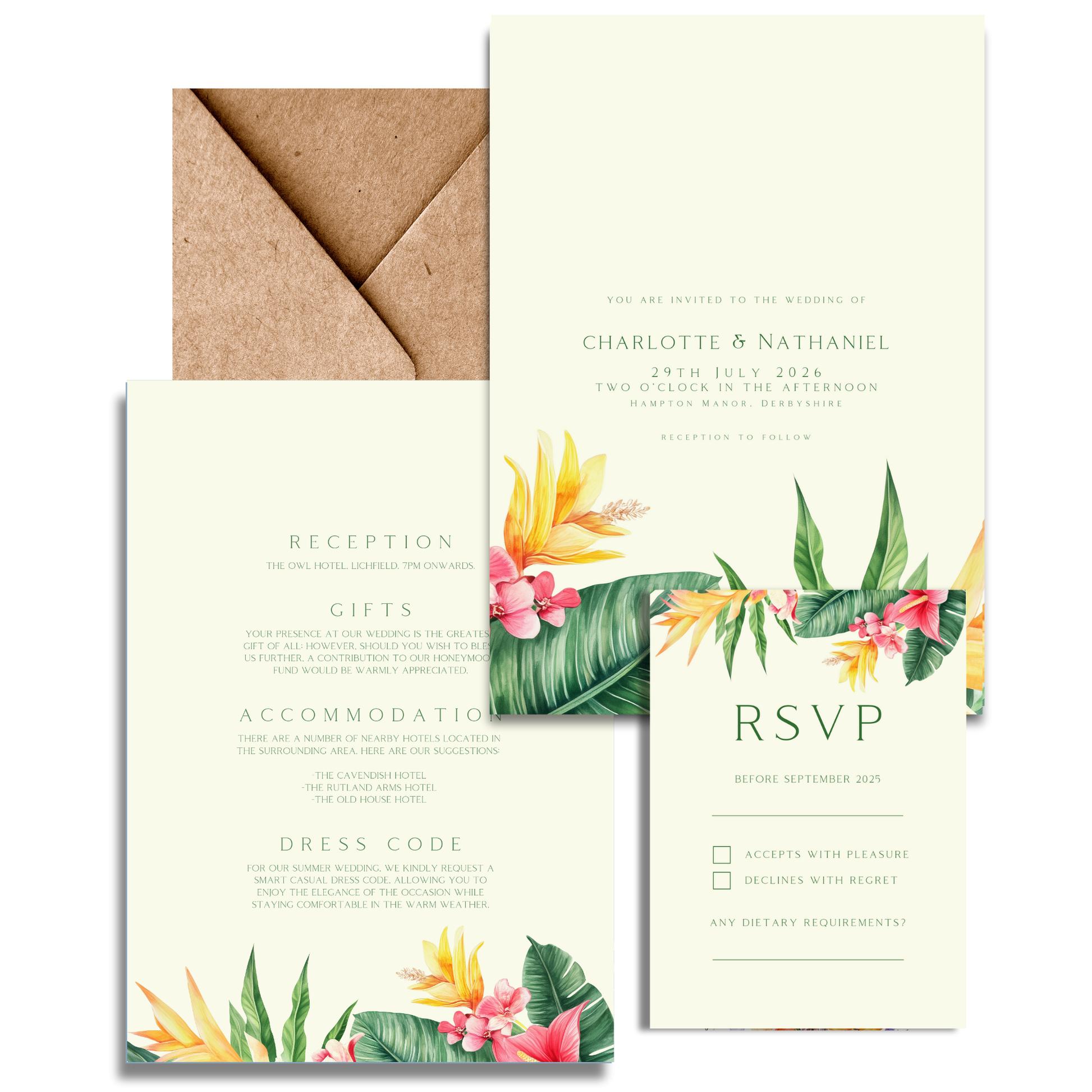 Tropical Florals Invite & RSVP